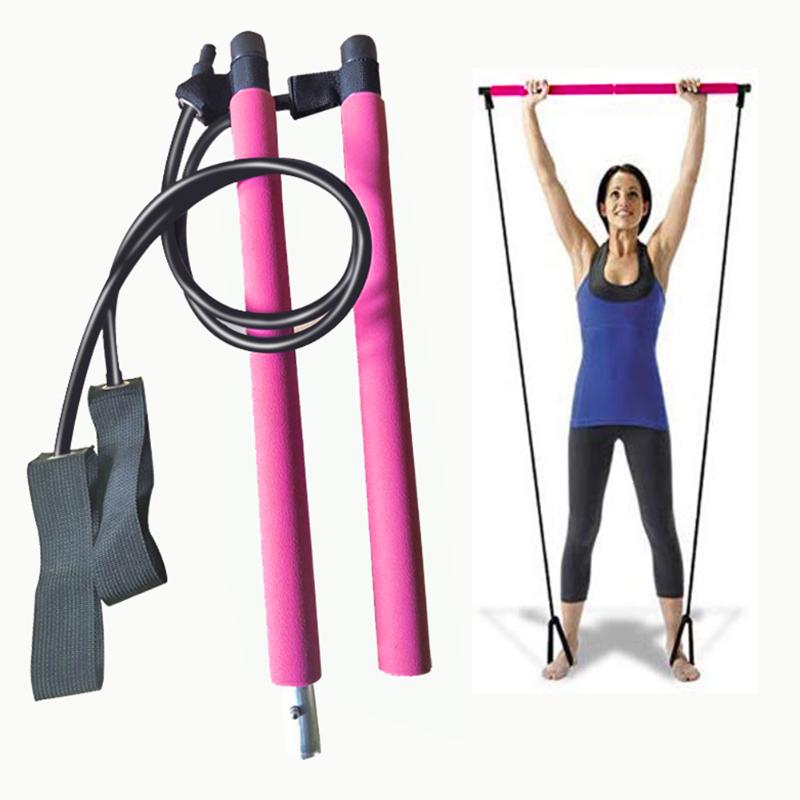 Bar Stick with Resistance Band for Gym Home Fitness