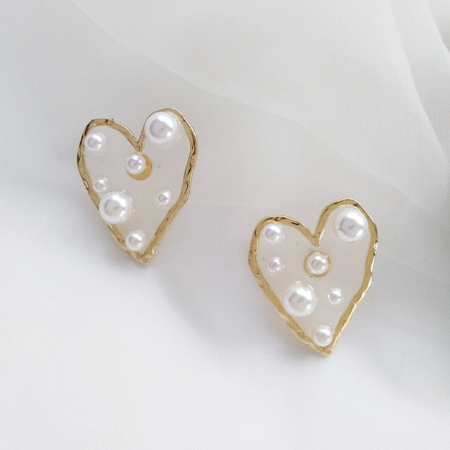 Heart-shaped Stud Earrings Transparent Earrings for Women Fashion Jewelry Earings